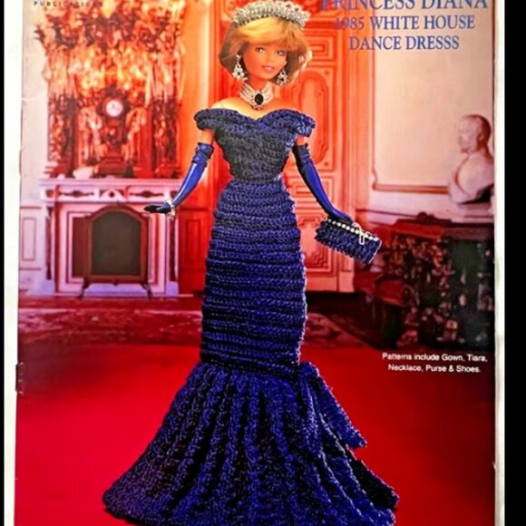 Princess Diana 1985 White House Dance Dress, Volume 56 Crochet Booklet - Picture 1 of 3